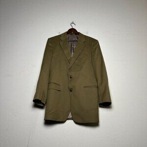Jos A Bank Cashmere Wool Blazer Coat Jacket Men 41L Formal Prep Brown Minimal